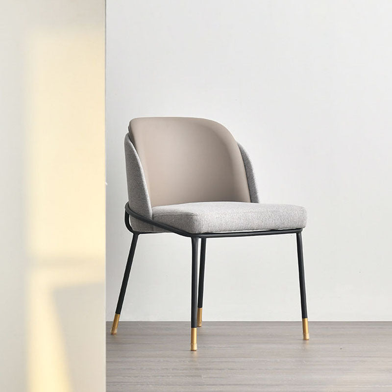 Scandinavian Dining Fabric Side Chairs Armless Solid Back Chair Clearhalo ' kitchen&dining_furn' 'Dining Chairs' 'Dining Tables & Seating' 'dining_chair' 'furn' 'furn_dining_chair' 'Furniture' 'furniture_dining_chair' 'Kitchen & Dining Furniture' 'kitchen' 4589406