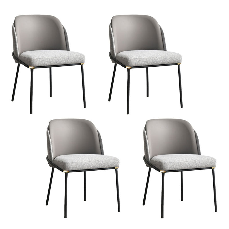 Scandinavian Dining Fabric Side Chairs Armless Solid Back Chair Grey 4 Piece Set Clearhalo ' kitchen&dining_furn' 'Dining Chairs' 'Dining Tables & Seating' 'dining_chair' 'furn' 'furn_dining_chair' 'Furniture' 'furniture_dining_chair' 'Kitchen & Dining Furniture' 'kitchen' 4589414