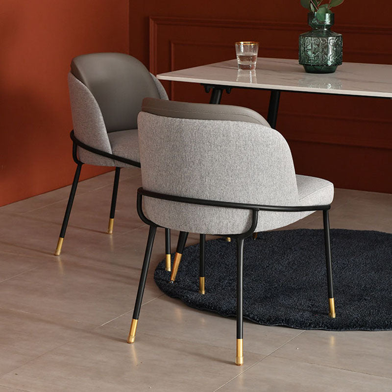 Scandinavian Dining Fabric Side Chairs Armless Solid Back Chair Clearhalo ' kitchen&dining_furn' 'Dining Chairs' 'Dining Tables & Seating' 'dining_chair' 'furn' 'furn_dining_chair' 'Furniture' 'furniture_dining_chair' 'Kitchen & Dining Furniture' 'kitchen' 4589417