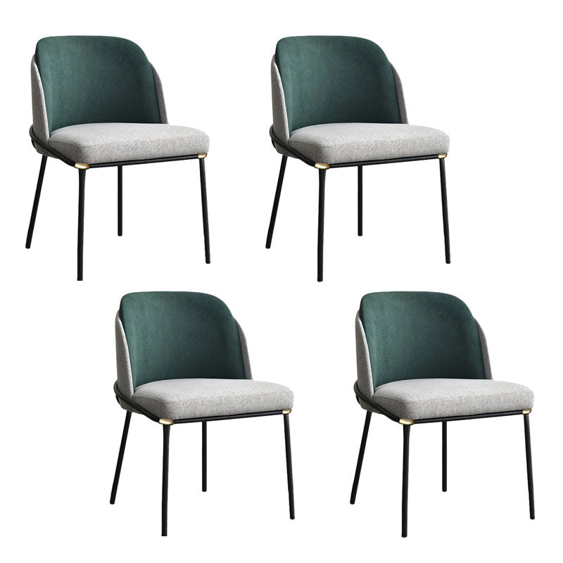 Scandinavian Dining Fabric Side Chairs Armless Solid Back Chair Blackish Green 4 Piece Set Clearhalo ' kitchen&dining_furn' 'Dining Chairs' 'Dining Tables & Seating' 'dining_chair' 'furn' 'furn_dining_chair' 'Furniture' 'furniture_dining_chair' 'Kitchen & Dining Furniture' 'kitchen' 4589418