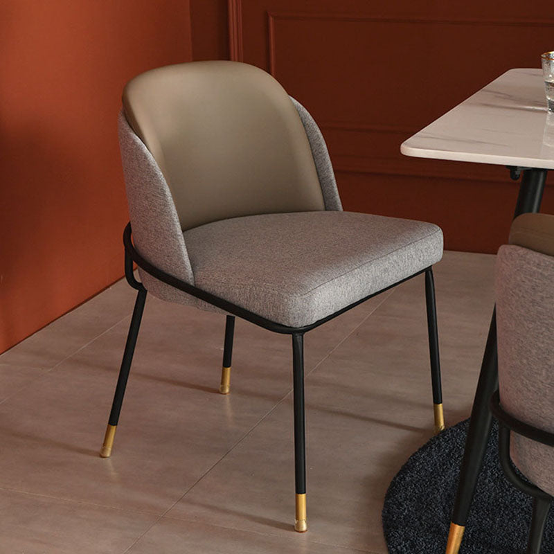 Scandinavian Dining Fabric Side Chairs Armless Solid Back Chair Clearhalo ' kitchen&dining_furn' 'Dining Chairs' 'Dining Tables & Seating' 'dining_chair' 'furn' 'furn_dining_chair' 'Furniture' 'furniture_dining_chair' 'Kitchen & Dining Furniture' 'kitchen' 4589420