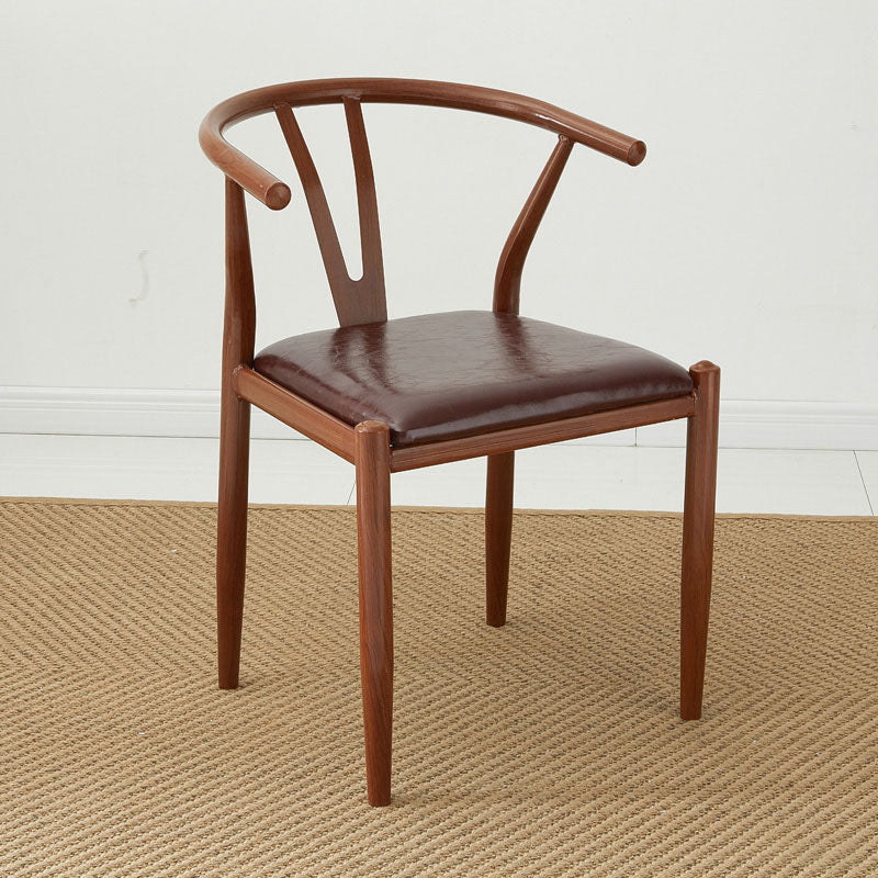 Contemporary Style Chair Dining Armless Side Chair with Metal Legs for Kitchen Dark Brown 1 Piece Clearhalo ' kitchen&dining_furn' 'Dining Chairs' 'Dining Tables & Seating' 'dining_chair' 'furn' 'furn_dining_chair' 'Furniture' 'furniture_dining_chair' 'Kitchen & Dining Furniture' 'kitchen' 4589424