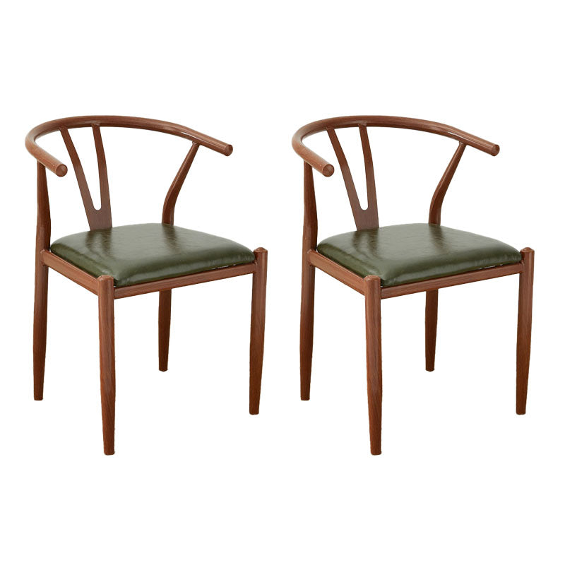 Contemporary Style Chair Dining Armless Side Chair with Metal Legs for Kitchen Blackish Green 2 Piece Set Clearhalo ' kitchen&dining_furn' 'Dining Chairs' 'Dining Tables & Seating' 'dining_chair' 'furn' 'furn_dining_chair' 'Furniture' 'furniture_dining_chair' 'Kitchen & Dining Furniture' 'kitchen' 4589431