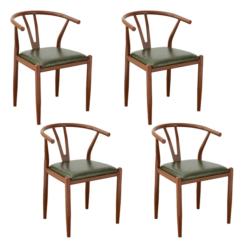 Contemporary Style Chair Dining Armless Side Chair with Metal Legs for Kitchen Blackish Green 4 Piece Set Clearhalo ' kitchen&dining_furn' 'Dining Chairs' 'Dining Tables & Seating' 'dining_chair' 'furn' 'furn_dining_chair' 'Furniture' 'furniture_dining_chair' 'Kitchen & Dining Furniture' 'kitchen' 4589434