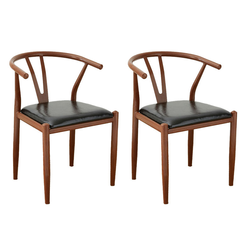 Contemporary Style Chair Dining Armless Side Chair with Metal Legs for Kitchen Black 2 Piece Set Clearhalo ' kitchen&dining_furn' 'Dining Chairs' 'Dining Tables & Seating' 'dining_chair' 'furn' 'furn_dining_chair' 'Furniture' 'furniture_dining_chair' 'Kitchen & Dining Furniture' 'kitchen' 4589437