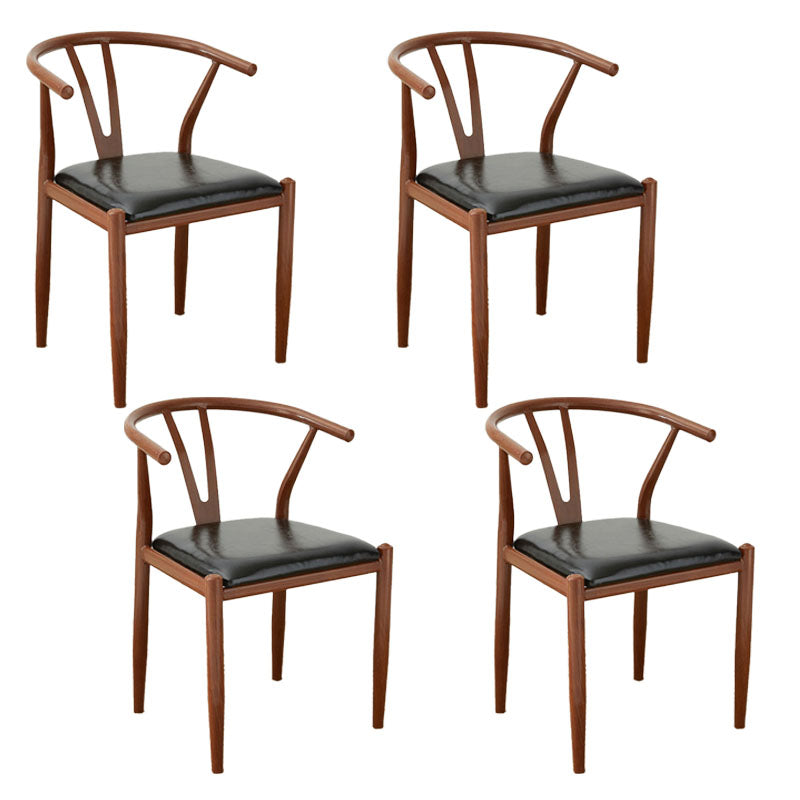 Contemporary Style Chair Dining Armless Side Chair with Metal Legs for Kitchen Black 4 Piece Set Clearhalo ' kitchen&dining_furn' 'Dining Chairs' 'Dining Tables & Seating' 'dining_chair' 'furn' 'furn_dining_chair' 'Furniture' 'furniture_dining_chair' 'Kitchen & Dining Furniture' 'kitchen' 4589440