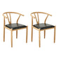 Contemporary Style Chair Dining Armless Side Chair with Metal Legs for Kitchen Natural Wood Black 2 Piece Set Clearhalo ' kitchen&dining_furn' 'Dining Chairs' 'Dining Tables & Seating' 'dining_chair' 'furn' 'furn_dining_chair' 'Furniture' 'furniture_dining_chair' 'Kitchen & Dining Furniture' 'kitchen' 4589449
