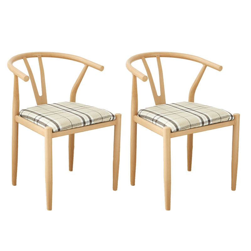 Contemporary Style Chair Dining Armless Side Chair with Metal Legs for Kitchen Natural 2 Piece Set Clearhalo ' kitchen&dining_furn' 'Dining Chairs' 'Dining Tables & Seating' 'dining_chair' 'furn' 'furn_dining_chair' 'Furniture' 'furniture_dining_chair' 'Kitchen & Dining Furniture' 'kitchen' 4589454