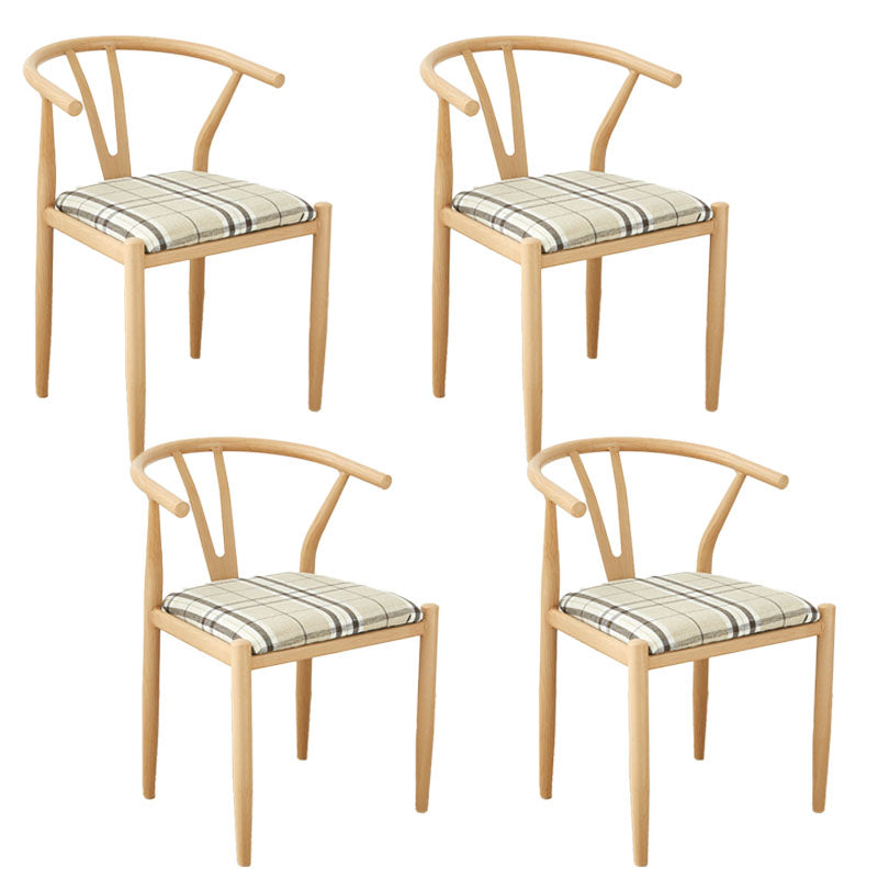 Contemporary Style Chair Dining Armless Side Chair with Metal Legs for Kitchen Natural 4 Piece Set Clearhalo ' kitchen&dining_furn' 'Dining Chairs' 'Dining Tables & Seating' 'dining_chair' 'furn' 'furn_dining_chair' 'Furniture' 'furniture_dining_chair' 'Kitchen & Dining Furniture' 'kitchen' 4589455