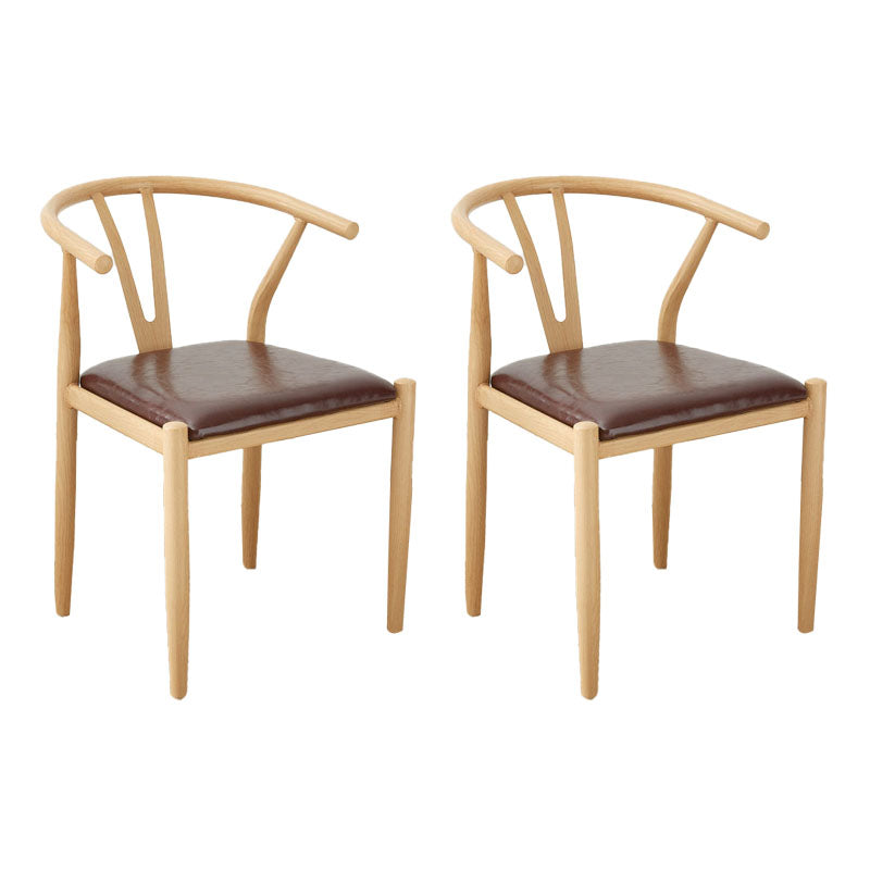 Contemporary Style Chair Dining Armless Side Chair with Metal Legs for Kitchen Brown 2 Piece Set Clearhalo ' kitchen&dining_furn' 'Dining Chairs' 'Dining Tables & Seating' 'dining_chair' 'furn' 'furn_dining_chair' 'Furniture' 'furniture_dining_chair' 'Kitchen & Dining Furniture' 'kitchen' 4589460