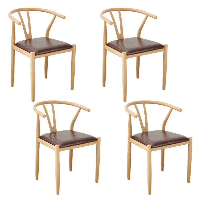 Contemporary Style Chair Dining Armless Side Chair with Metal Legs for Kitchen Brown 4 Piece Set Clearhalo ' kitchen&dining_furn' 'Dining Chairs' 'Dining Tables & Seating' 'dining_chair' 'furn' 'furn_dining_chair' 'Furniture' 'furniture_dining_chair' 'Kitchen & Dining Furniture' 'kitchen' 4589461