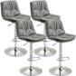 Modern Style Metal Bar Stools with Swivel and Adjustable Height Living Room Bar Stools Dark Gray-Black Chrome 4 Piece Set Clearhalo 'Bar Furniture' 'Bar Stools' 'bar_stools' 'furn' 'furn_bar_stools' 'furniture_bar_stools' 'Kitchen & Dining Furniture' 'kitchen&dining_furn' 'kitchen' 'kitchen_furn' Furniture' 4589473