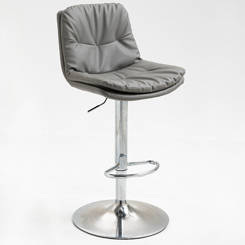 Modern Style Metal Bar Stools with Swivel and Adjustable Height Living Room Bar Stools Dark Gray-Black Chrome 1 Piece Clearhalo 'Bar Furniture' 'Bar Stools' 'bar_stools' 'furn' 'furn_bar_stools' 'furniture_bar_stools' 'Kitchen & Dining Furniture' 'kitchen&dining_furn' 'kitchen' 'kitchen_furn' Furniture' 4589474