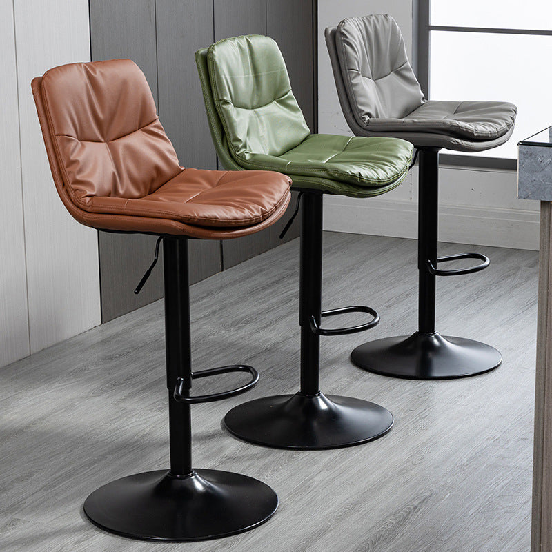 Modern Style Metal Bar Stools with Swivel and Adjustable Height Living Room Bar Stools Clearhalo 'Bar Furniture' 'Bar Stools' 'bar_stools' 'furn' 'furn_bar_stools' 'furniture_bar_stools' 'Kitchen & Dining Furniture' 'kitchen&dining_furn' 'kitchen' 'kitchen_furn' Furniture' 4589475
