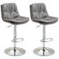 Modern Style Metal Bar Stools with Swivel and Adjustable Height Living Room Bar Stools Dark Gray-Black Chrome 2 Piece Set Clearhalo 'Bar Furniture' 'Bar Stools' 'bar_stools' 'furn' 'furn_bar_stools' 'furniture_bar_stools' 'Kitchen & Dining Furniture' 'kitchen&dining_furn' 'kitchen' 'kitchen_furn' Furniture' 4589477