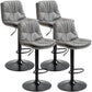 Modern Style Metal Bar Stools with Swivel and Adjustable Height Living Room Bar Stools Dark Gray-Black Black 4 Piece Set Clearhalo 'Bar Furniture' 'Bar Stools' 'bar_stools' 'furn' 'furn_bar_stools' 'furniture_bar_stools' 'Kitchen & Dining Furniture' 'kitchen&dining_furn' 'kitchen' 'kitchen_furn' Furniture' 4589479