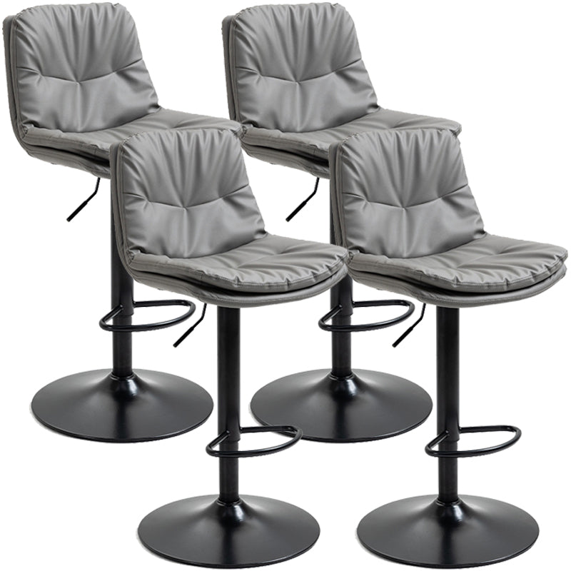 Modern Style Metal Bar Stools with Swivel and Adjustable Height Living Room Bar Stools Dark Gray-Black Black 4 Piece Set Clearhalo 'Bar Furniture' 'Bar Stools' 'bar_stools' 'furn' 'furn_bar_stools' 'furniture_bar_stools' 'Kitchen & Dining Furniture' 'kitchen&dining_furn' 'kitchen' 'kitchen_furn' Furniture' 4589479