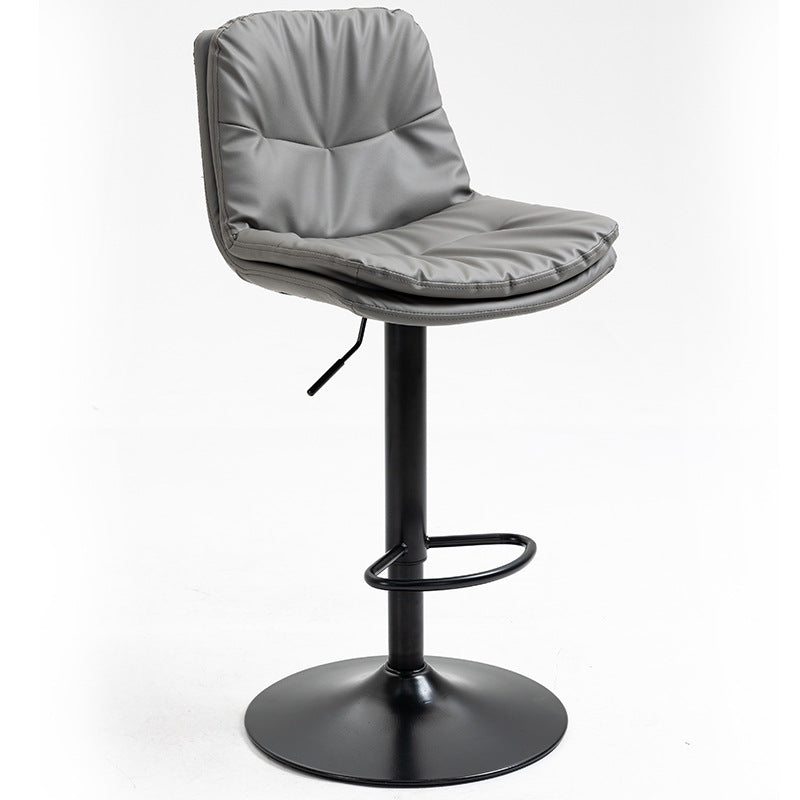 Modern Style Metal Bar Stools with Swivel and Adjustable Height Living Room Bar Stools Dark Gray-Black Black 1 Piece Clearhalo 'Bar Furniture' 'Bar Stools' 'bar_stools' 'furn' 'furn_bar_stools' 'furniture_bar_stools' 'Kitchen & Dining Furniture' 'kitchen&dining_furn' 'kitchen' 'kitchen_furn' Furniture' 4589480