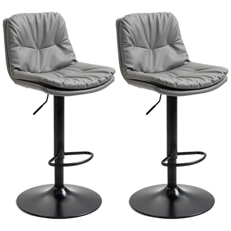 Modern Style Metal Bar Stools with Swivel and Adjustable Height Living Room Bar Stools Dark Gray-Black Black 2 Piece Set Clearhalo 'Bar Furniture' 'Bar Stools' 'bar_stools' 'furn' 'furn_bar_stools' 'furniture_bar_stools' 'Kitchen & Dining Furniture' 'kitchen&dining_furn' 'kitchen' 'kitchen_furn' Furniture' 4589482