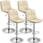 Modern Style Metal Bar Stools with Swivel and Adjustable Height Living Room Bar Stools Off-White Chrome 4 Piece Set Clearhalo 'Bar Furniture' 'Bar Stools' 'bar_stools' 'furn' 'furn_bar_stools' 'furniture_bar_stools' 'Kitchen & Dining Furniture' 'kitchen&dining_furn' 'kitchen' 'kitchen_furn' Furniture' 4589485