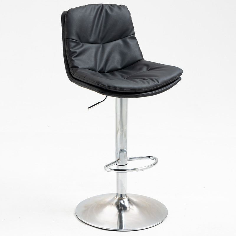 Modern Style Metal Bar Stools with Swivel and Adjustable Height Living Room Bar Stools Black Chrome 1 Piece Clearhalo 'Bar Furniture' 'Bar Stools' 'bar_stools' 'furn' 'furn_bar_stools' 'furniture_bar_stools' 'Kitchen & Dining Furniture' 'kitchen&dining_furn' 'kitchen' 'kitchen_furn' Furniture' 4589494