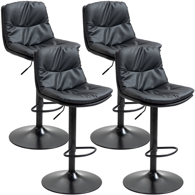 Modern Style Metal Bar Stools with Swivel and Adjustable Height Living Room Bar Stools Black Black 4 Piece Set Clearhalo 'Bar Furniture' 'Bar Stools' 'bar_stools' 'furn' 'furn_bar_stools' 'furniture_bar_stools' 'Kitchen & Dining Furniture' 'kitchen&dining_furn' 'kitchen' 'kitchen_furn' Furniture' 4589496