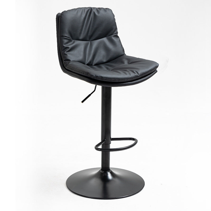 Modern Style Metal Bar Stools with Swivel and Adjustable Height Living Room Bar Stools Black Black 1 Piece Clearhalo 'Bar Furniture' 'Bar Stools' 'bar_stools' 'furn' 'furn_bar_stools' 'furniture_bar_stools' 'Kitchen & Dining Furniture' 'kitchen&dining_furn' 'kitchen' 'kitchen_furn' Furniture' 4589497