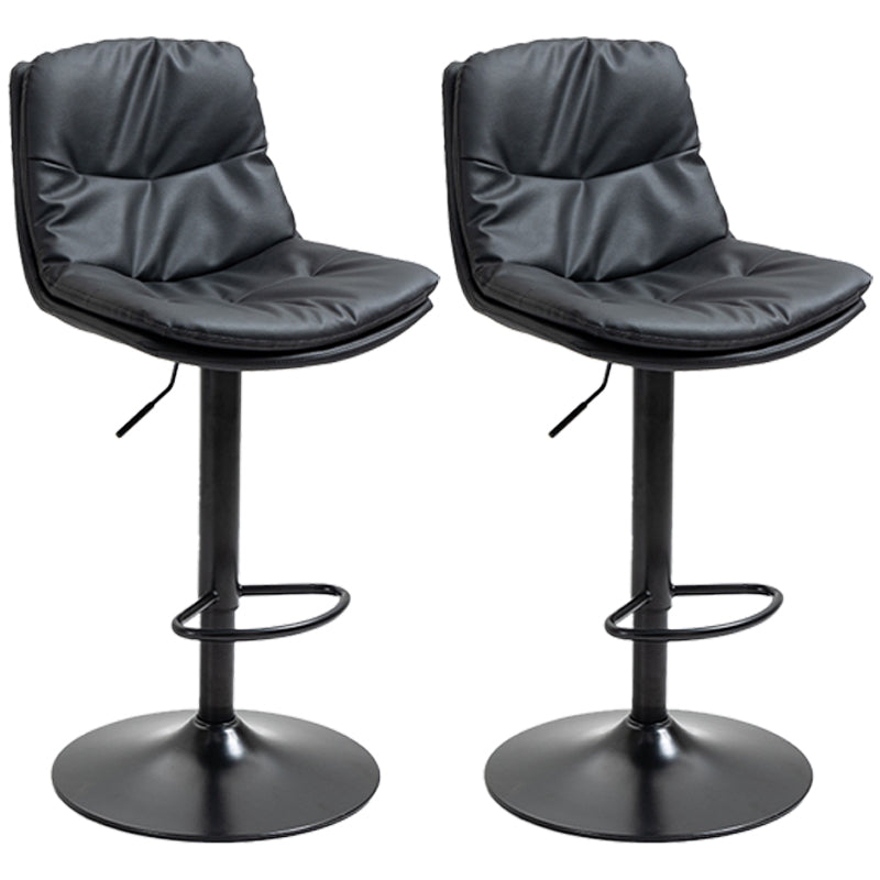 Modern Style Metal Bar Stools with Swivel and Adjustable Height Living Room Bar Stools Black Black 2 Piece Set Clearhalo 'Bar Furniture' 'Bar Stools' 'bar_stools' 'furn' 'furn_bar_stools' 'furniture_bar_stools' 'Kitchen & Dining Furniture' 'kitchen&dining_furn' 'kitchen' 'kitchen_furn' Furniture' 4589498