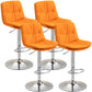 Modern Style Metal Bar Stools with Swivel and Adjustable Height Living Room Bar Stools Orange Chrome 4 Piece Set Clearhalo 'Bar Furniture' 'Bar Stools' 'bar_stools' 'furn' 'furn_bar_stools' 'furniture_bar_stools' 'Kitchen & Dining Furniture' 'kitchen&dining_furn' 'kitchen' 'kitchen_furn' Furniture' 4589499