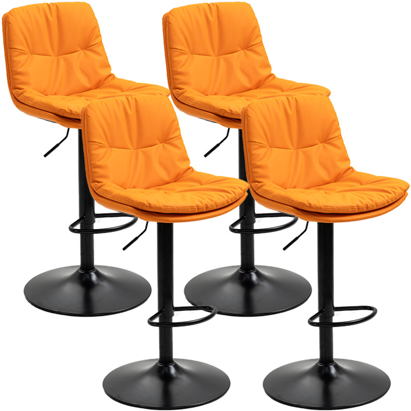 Modern Style Metal Bar Stools with Swivel and Adjustable Height Living Room Bar Stools Orange Black 4 Piece Set Clearhalo 'Bar Furniture' 'Bar Stools' 'bar_stools' 'furn' 'furn_bar_stools' 'furniture_bar_stools' 'Kitchen & Dining Furniture' 'kitchen&dining_furn' 'kitchen' 'kitchen_furn' Furniture' 4589502