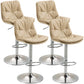 Modern Style Metal Bar Stools with Swivel and Adjustable Height Living Room Bar Stools Khaki Chrome 4 Piece Set Clearhalo 'Bar Furniture' 'Bar Stools' 'bar_stools' 'furn' 'furn_bar_stools' 'furniture_bar_stools' 'Kitchen & Dining Furniture' 'kitchen&dining_furn' 'kitchen' 'kitchen_furn' Furniture' 4589505