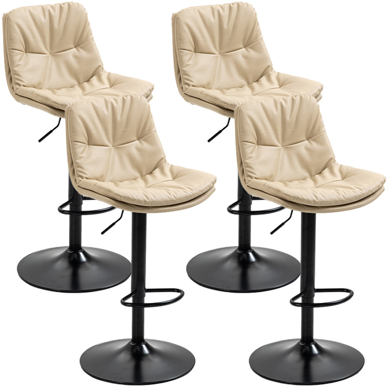 Modern Style Metal Bar Stools with Swivel and Adjustable Height Living Room Bar Stools Khaki Black 4 Piece Set Clearhalo 'Bar Furniture' 'Bar Stools' 'bar_stools' 'furn' 'furn_bar_stools' 'furniture_bar_stools' 'Kitchen & Dining Furniture' 'kitchen&dining_furn' 'kitchen' 'kitchen_furn' Furniture' 4589508