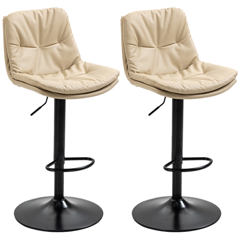Modern Style Metal Bar Stools with Swivel and Adjustable Height Living Room Bar Stools Khaki Black 2 Piece Set Clearhalo 'Bar Furniture' 'Bar Stools' 'bar_stools' 'furn' 'furn_bar_stools' 'furniture_bar_stools' 'Kitchen & Dining Furniture' 'kitchen&dining_furn' 'kitchen' 'kitchen_furn' Furniture' 4589510