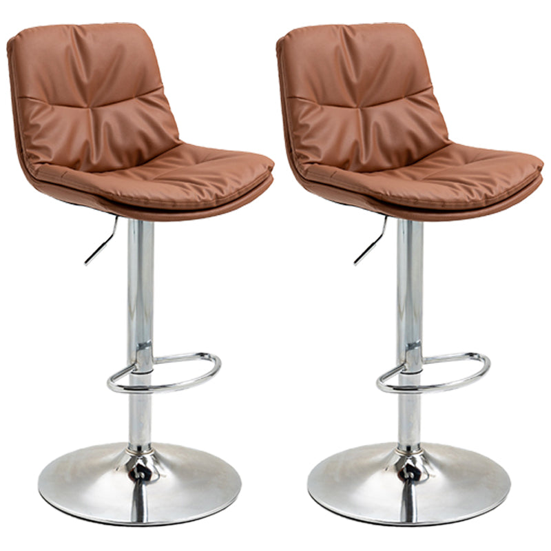 Modern Style Metal Bar Stools with Swivel and Adjustable Height Living Room Bar Stools Coffee Chrome 2 Piece Set Clearhalo 'Bar Furniture' 'Bar Stools' 'bar_stools' 'furn' 'furn_bar_stools' 'furniture_bar_stools' 'Kitchen & Dining Furniture' 'kitchen&dining_furn' 'kitchen' 'kitchen_furn' Furniture' 4589513