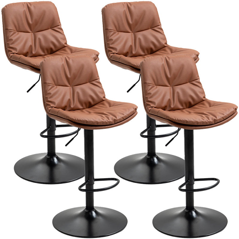 Modern Style Metal Bar Stools with Swivel and Adjustable Height Living Room Bar Stools Coffee Black 4 Piece Set Clearhalo 'Bar Furniture' 'Bar Stools' 'bar_stools' 'furn' 'furn_bar_stools' 'furniture_bar_stools' 'Kitchen & Dining Furniture' 'kitchen&dining_furn' 'kitchen' 'kitchen_furn' Furniture' 4589514