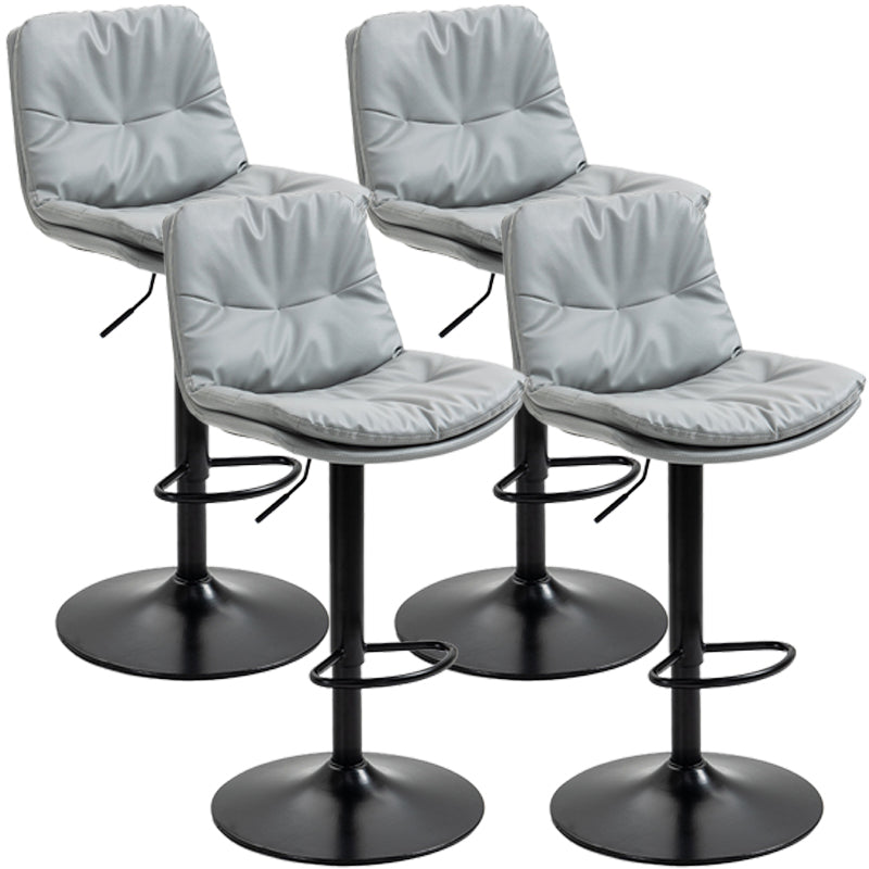 Modern Style Metal Bar Stools with Swivel and Adjustable Height Living Room Bar Stools Silver Gray Black 4 Piece Set Clearhalo 'Bar Furniture' 'Bar Stools' 'bar_stools' 'furn' 'furn_bar_stools' 'furniture_bar_stools' 'Kitchen & Dining Furniture' 'kitchen&dining_furn' 'kitchen' 'kitchen_furn' Furniture' 4589520