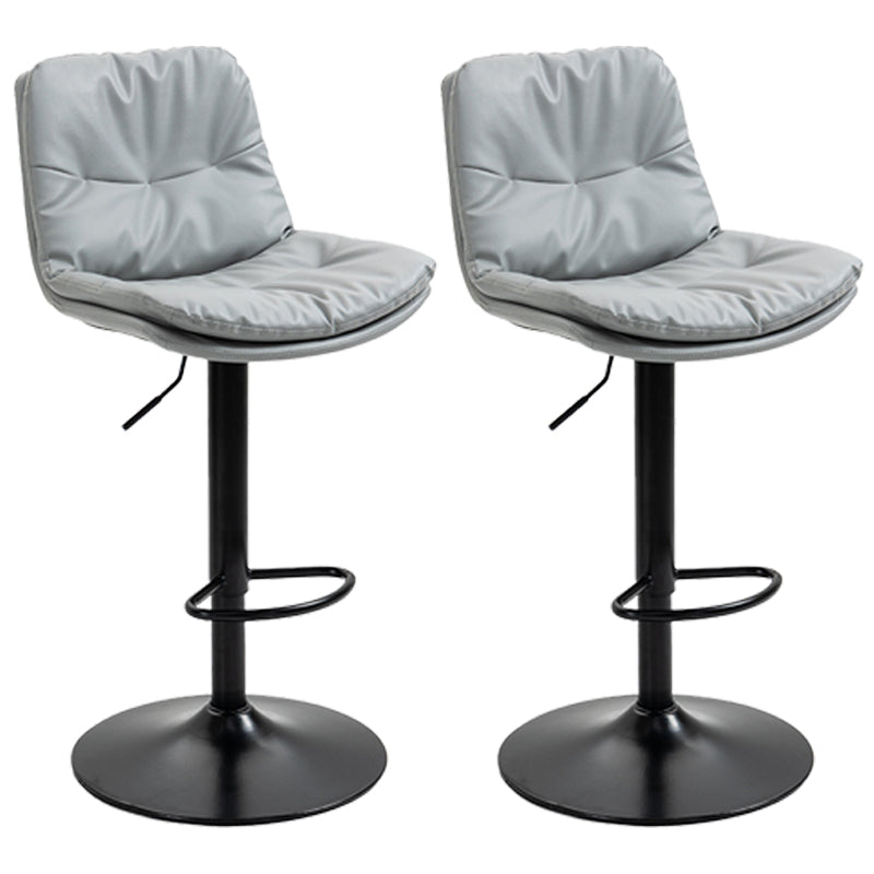 Modern Style Metal Bar Stools with Swivel and Adjustable Height Living Room Bar Stools Silver Gray Black 2 Piece Set Clearhalo 'Bar Furniture' 'Bar Stools' 'bar_stools' 'furn' 'furn_bar_stools' 'furniture_bar_stools' 'Kitchen & Dining Furniture' 'kitchen&dining_furn' 'kitchen' 'kitchen_furn' Furniture' 4589522