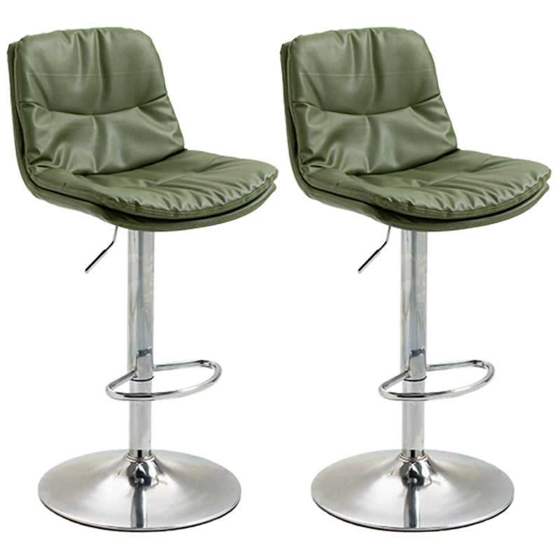 Modern Style Metal Bar Stools with Swivel and Adjustable Height Living Room Bar Stools Green Chrome 2 Piece Set Clearhalo 'Bar Furniture' 'Bar Stools' 'bar_stools' 'furn' 'furn_bar_stools' 'furniture_bar_stools' 'Kitchen & Dining Furniture' 'kitchen&dining_furn' 'kitchen' 'kitchen_furn' Furniture' 4589525