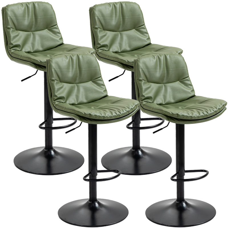 Modern Style Metal Bar Stools with Swivel and Adjustable Height Living Room Bar Stools Green Black 4 Piece Set Clearhalo 'Bar Furniture' 'Bar Stools' 'bar_stools' 'furn' 'furn_bar_stools' 'furniture_bar_stools' 'Kitchen & Dining Furniture' 'kitchen&dining_furn' 'kitchen' 'kitchen_furn' Furniture' 4589526