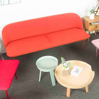 30.71" H Linen Armless Contemporary Sofa with Tight Back for Apartment 47"L x 29.5"W x 31.5"H Orange Clearhalo 'furn' 'furn_sofas' 'Furniture' 'furniture_sofas' 'kitchen' 'kitchen_sofas' 'Living Room Furniture' 'Sofa' 'sofas' 4591682