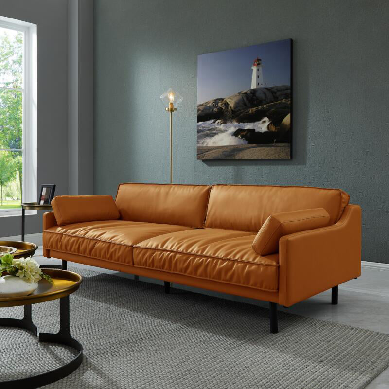 Tight Back Square Arm Industrial Sofa with Waterproof and Wear-resistant Camel Clearhalo 'furn' 'furn_sofas' 'Furniture' 'furniture_sofas' 'kitchen' 'kitchen_sofas' 'Living Room Furniture' 'Sofa' 'sofas' 4591704