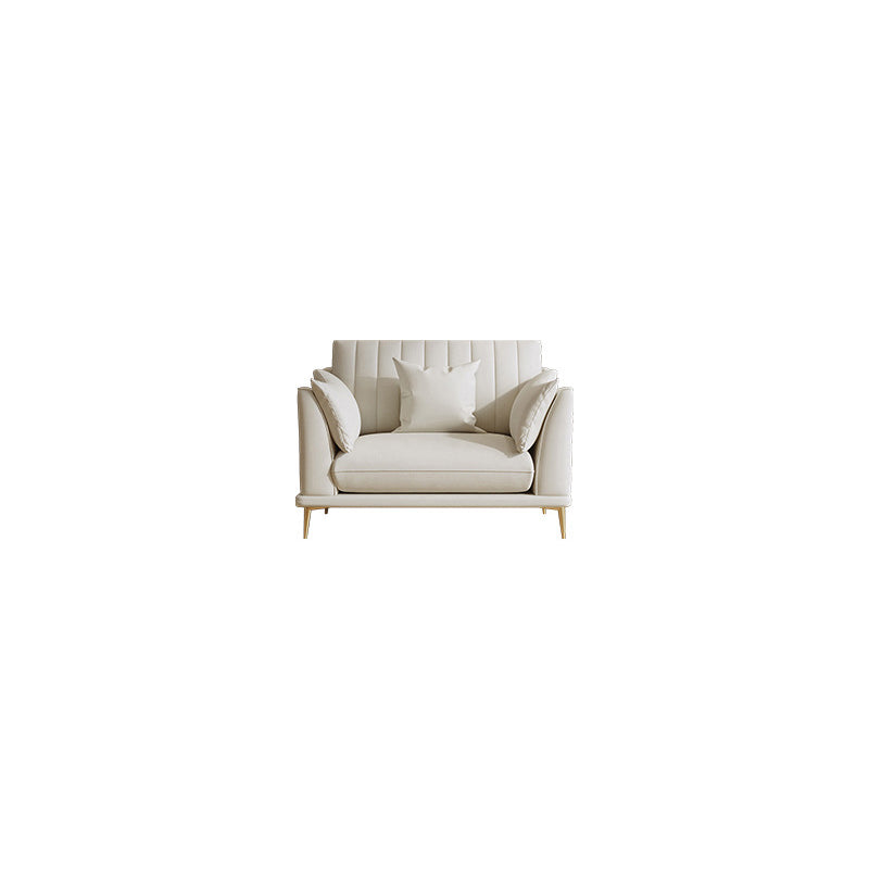 Modern Style Solid Wood Base Namib & White Leather Rectangular Sofa 47''L x36"W x 35"H Clearhalo 'furn' 'furn_sofas' 'Furniture' 'furniture_sofas' 'kitchen' 'kitchen_sofas' 'Living Room Furniture' 'Sofa' 'sofas' 4591715