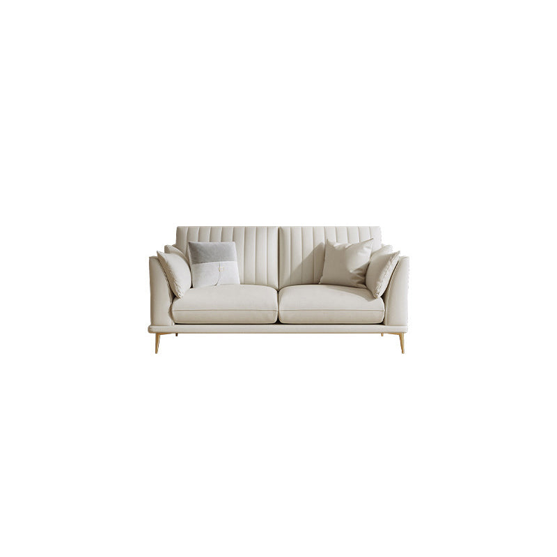 Modern Style Solid Wood Base Namib & White Leather Rectangular Sofa 75''L x36"W x 35"H Clearhalo 'furn' 'furn_sofas' 'Furniture' 'furniture_sofas' 'kitchen' 'kitchen_sofas' 'Living Room Furniture' 'Sofa' 'sofas' 4591716