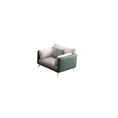 Modern Green and White Fabric Sofa Square Arm Sofa for Living Room 39"L x 35.5"W x 35.5"H Clearhalo 'furn' 'furn_sofas' 'Furniture' 'furniture_sofas' 'kitchen' 'kitchen_sofas' 'Living Room Furniture' 'Sofa' 'sofas' 4591740