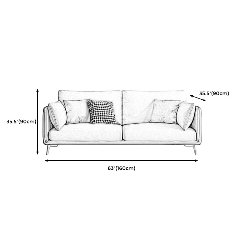 Modern Green and White Fabric Sofa Square Arm Sofa for Living Room Clearhalo 'furn' 'furn_sofas' 'Furniture' 'furniture_sofas' 'kitchen' 'kitchen_sofas' 'Living Room Furniture' 'Sofa' 'sofas' 4591747