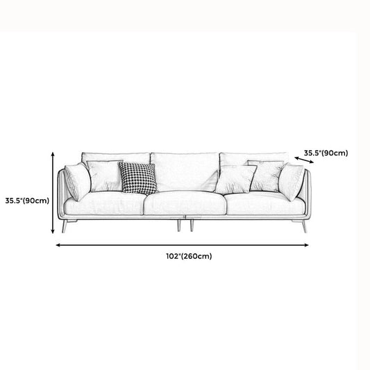 Modern Green and White Fabric Sofa Square Arm Sofa for Living Room Clearhalo 'furn' 'furn_sofas' 'Furniture' 'furniture_sofas' 'kitchen' 'kitchen_sofas' 'Living Room Furniture' 'Sofa' 'sofas' 4591750