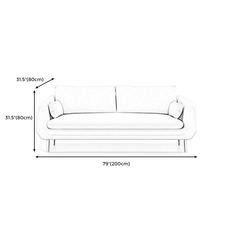 Loose Back Velvet Square Arm Contemporary Sofa with Slipcovered for Apartment Clearhalo 'furn' 'furn_sofas' 'Furniture' 'furniture_sofas' 'kitchen' 'kitchen_sofas' 'Living Room Furniture' 'Sofa' 'sofas' 4591765
