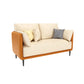 27.55" W Genuine Leather Modern Square Arm Sofa for Restaurant 47"L x 28"W x 33"H Orange Clearhalo 'furn' 'furn_sofas' 'Furniture' 'furniture_sofas' 'kitchen' 'kitchen_sofas' 'Living Room Furniture' 'Sofa' 'sofas' 4591783