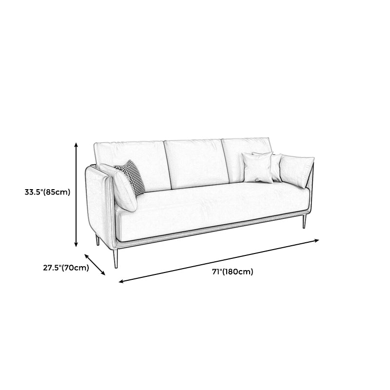 27.55" W Genuine Leather Modern Square Arm Sofa for Restaurant Clearhalo 'furn' 'furn_sofas' 'Furniture' 'furniture_sofas' 'kitchen' 'kitchen_sofas' 'Living Room Furniture' 'Sofa' 'sofas' 4591799