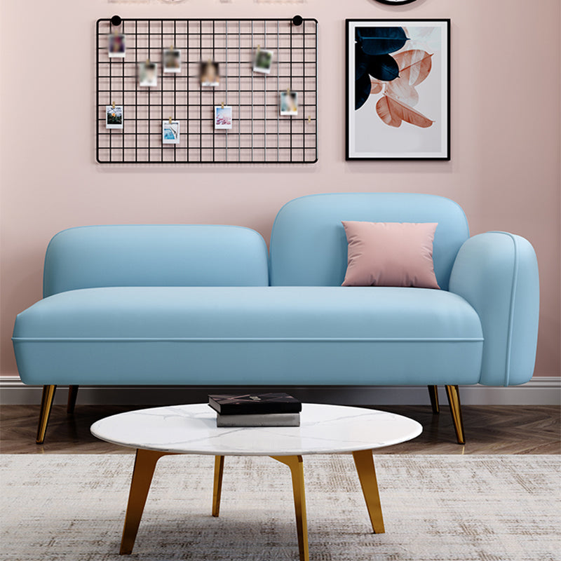 Hair Pin Legs Tight Back Square Arm Transitional Modern Loveseat for Apartment Blue Linen Blend Clearhalo 'furn' 'furn_sofas' 'Furniture' 'furniture_sofas' 'kitchen' 'kitchen_sofas' 'Living Room Furniture' 'Sofa' 'sofas' 4591801